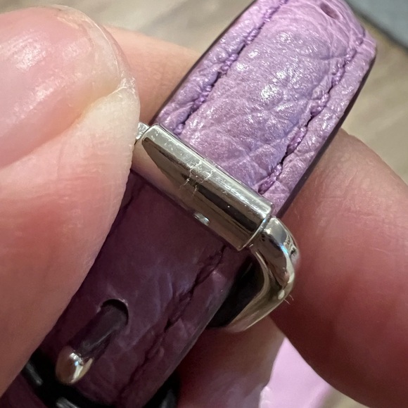 Coach Pebble Leather Carrie Pink Metallic Crossbody Bag - Picture 9 of 16